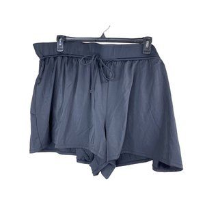 EVRI Swim Shorts Womens Plus Size 4X NWOT Solid Black Drawstring Waist Lined